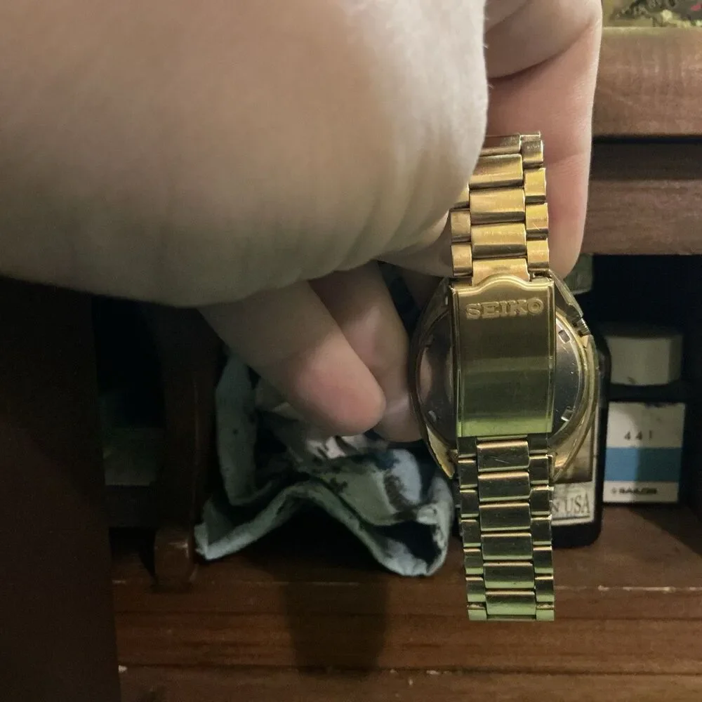 Seiko 6119-8440 Automatic Gold Tone Kanji-Engli  Day/ Date One Of A Kind Patina